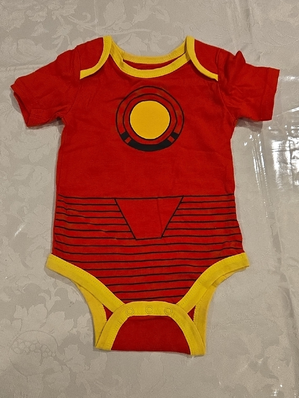 Marvel Iron Man Red Onesie with Yellow Trim Iron-man Tony Stark